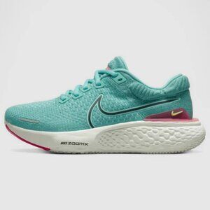 Nike Women's Teal Pink Nike ZoomX Invincible Run Flyknit 2 Running Shoes Size 8